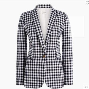 BNWT J. Crew Gingham Linen-Blend Holland Blazer